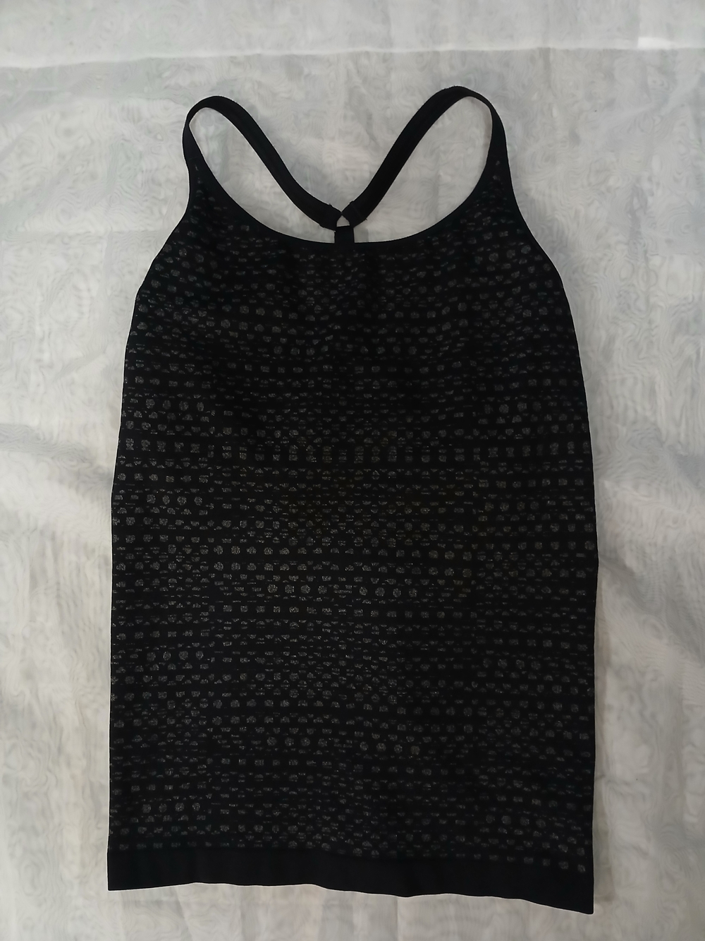 Athleta Womens Black Patterned Seamless Athletic Tank Top